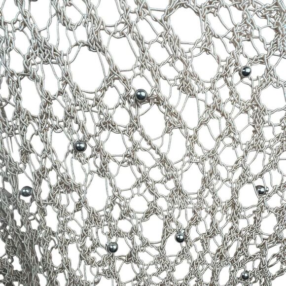 NWT Zara Open Knit Metallic Pompom Sweater Beige Gold Size - Picture 9 of 15